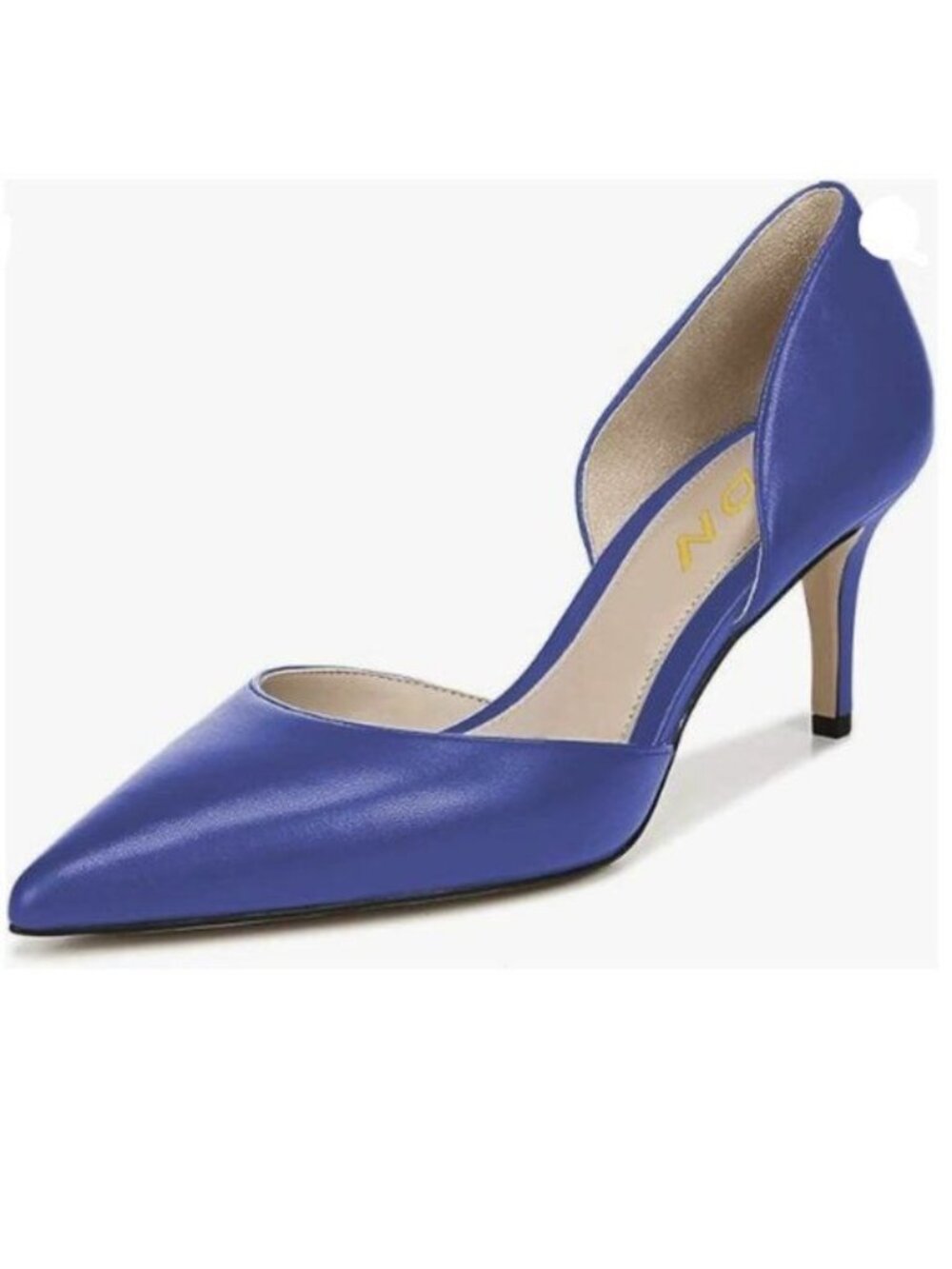 YDN Women Classic Mid Heels D'Orsay Pumps Suede Pointed Toe Slip On Stilettos